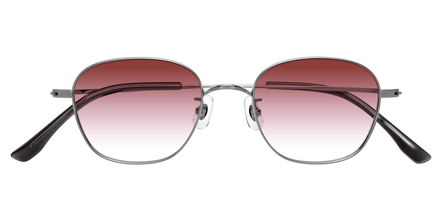 Folded Front of Jelo in Silver with Garnet Gradient Lenses