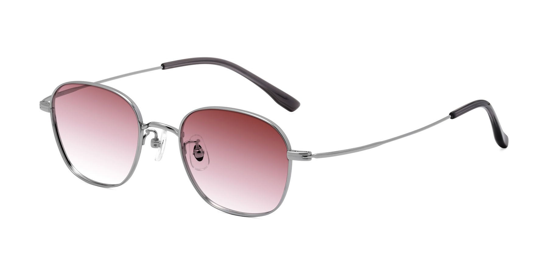 Angle of Jelo in Silver with Garnet Gradient Lenses