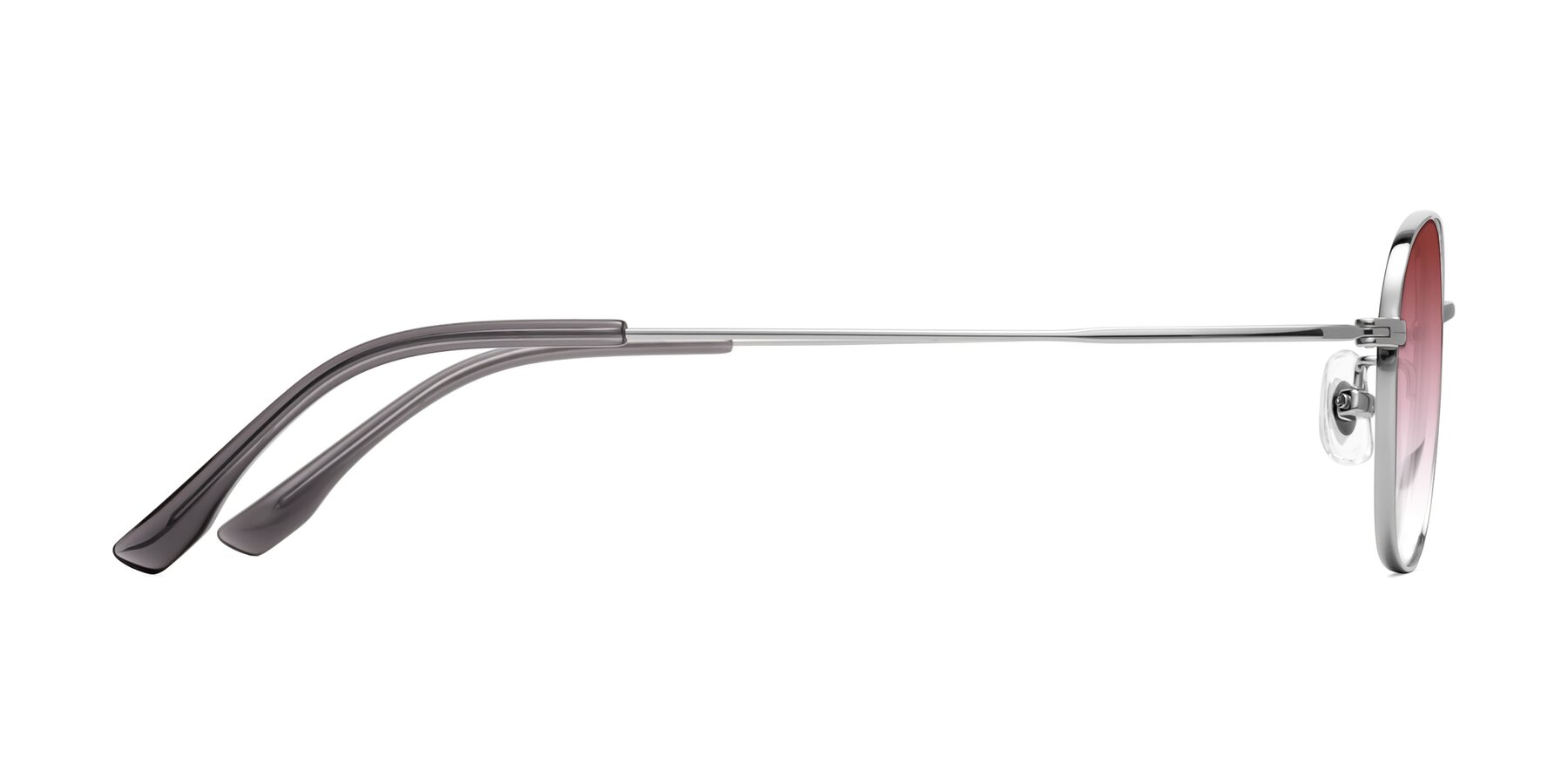 Side of Jelo in Silver with Garnet Gradient Lenses