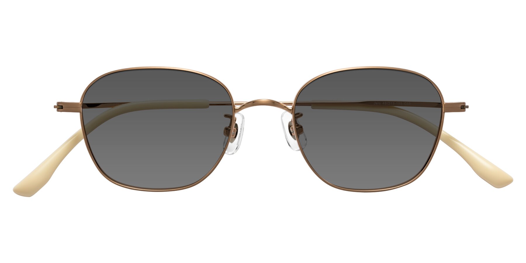 Folded Front of Jelo in Bronze with Medium Gray Tinted Lenses