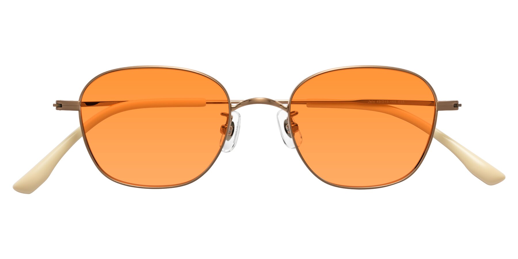 Folded Front of Jelo in Bronze with Orange Tinted Lenses