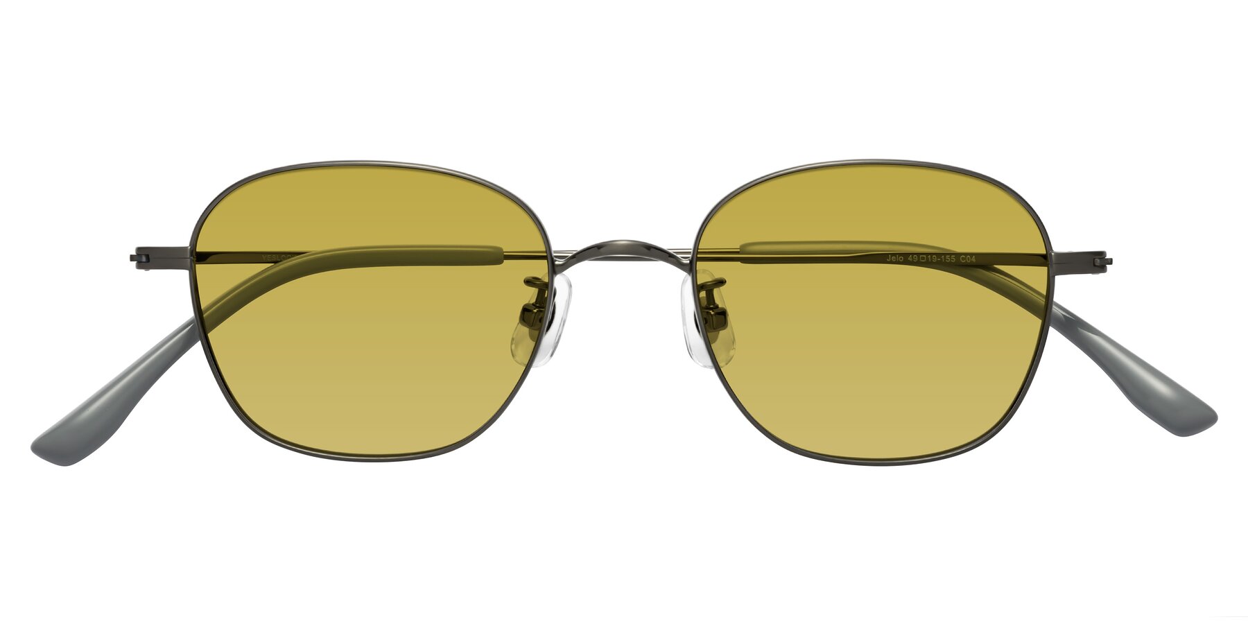 Folded Front of Jelo in Gunmetal with Champagne Tinted Lenses
