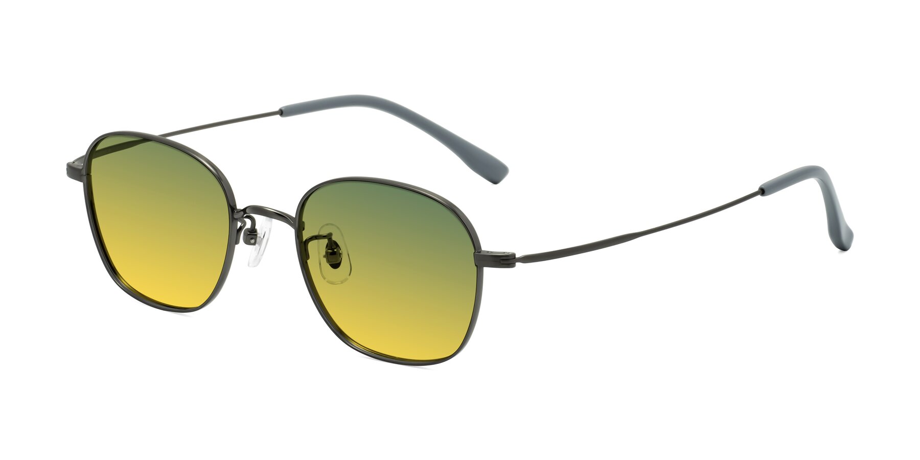 Angle of Jelo in Gunmetal with Green / Yellow Gradient Lenses