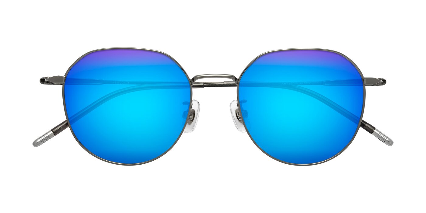 Latiff - Gunmetal Flash Mirrored Sunglasses