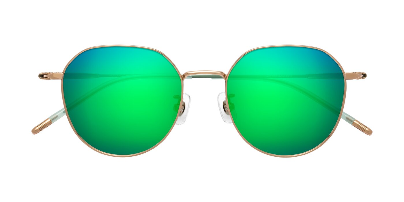 Latiff - Rose Gold/Teal Flash Mirrored Sunglasses