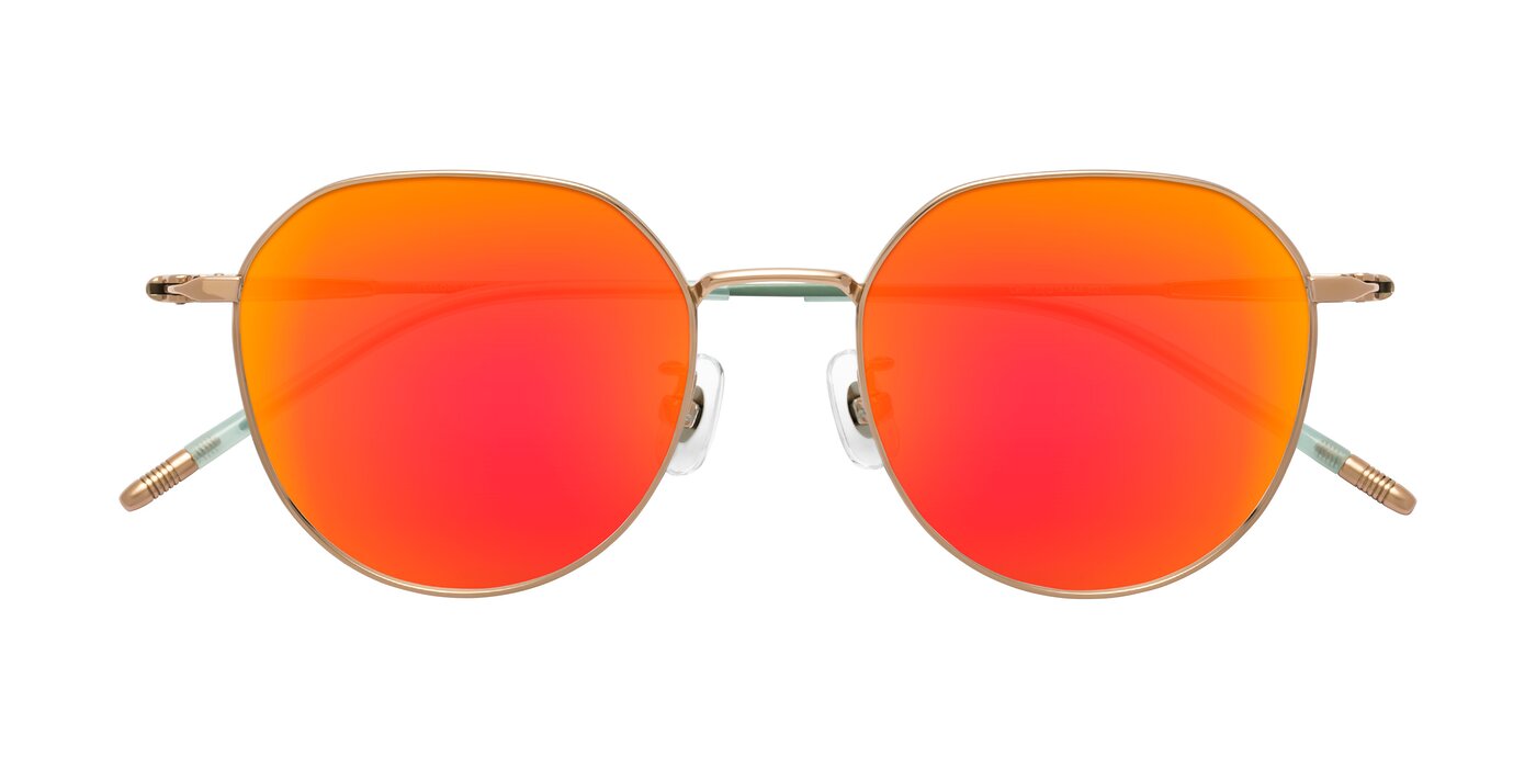 Latiff - Rose Gold/Teal Flash Mirrored Sunglasses
