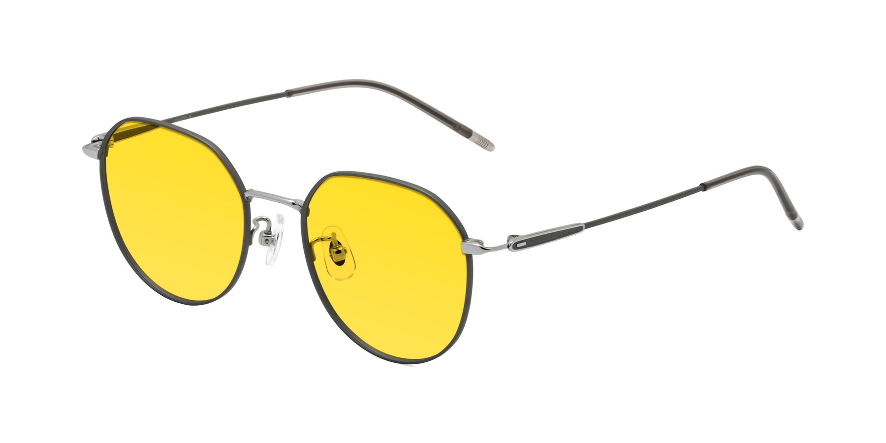 Angle of Latiff in Metallic Gray with Yellow Tinted Lenses