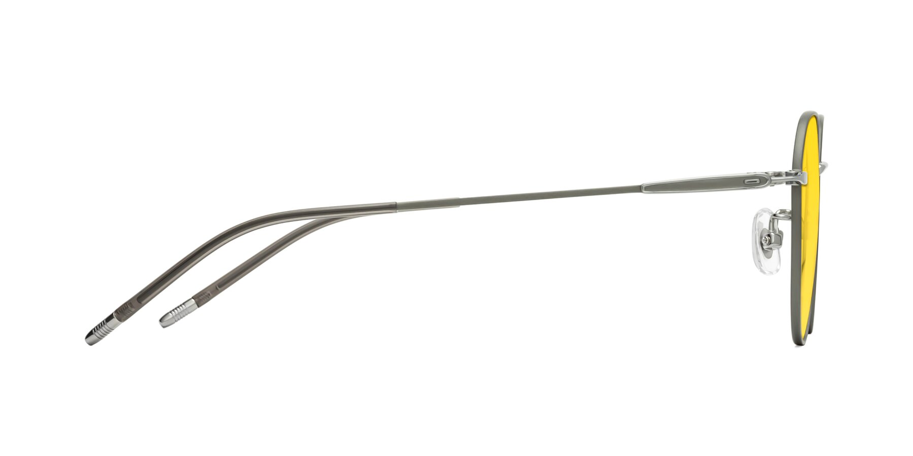 Side of Latiff in Metallic Gray with Yellow Tinted Lenses