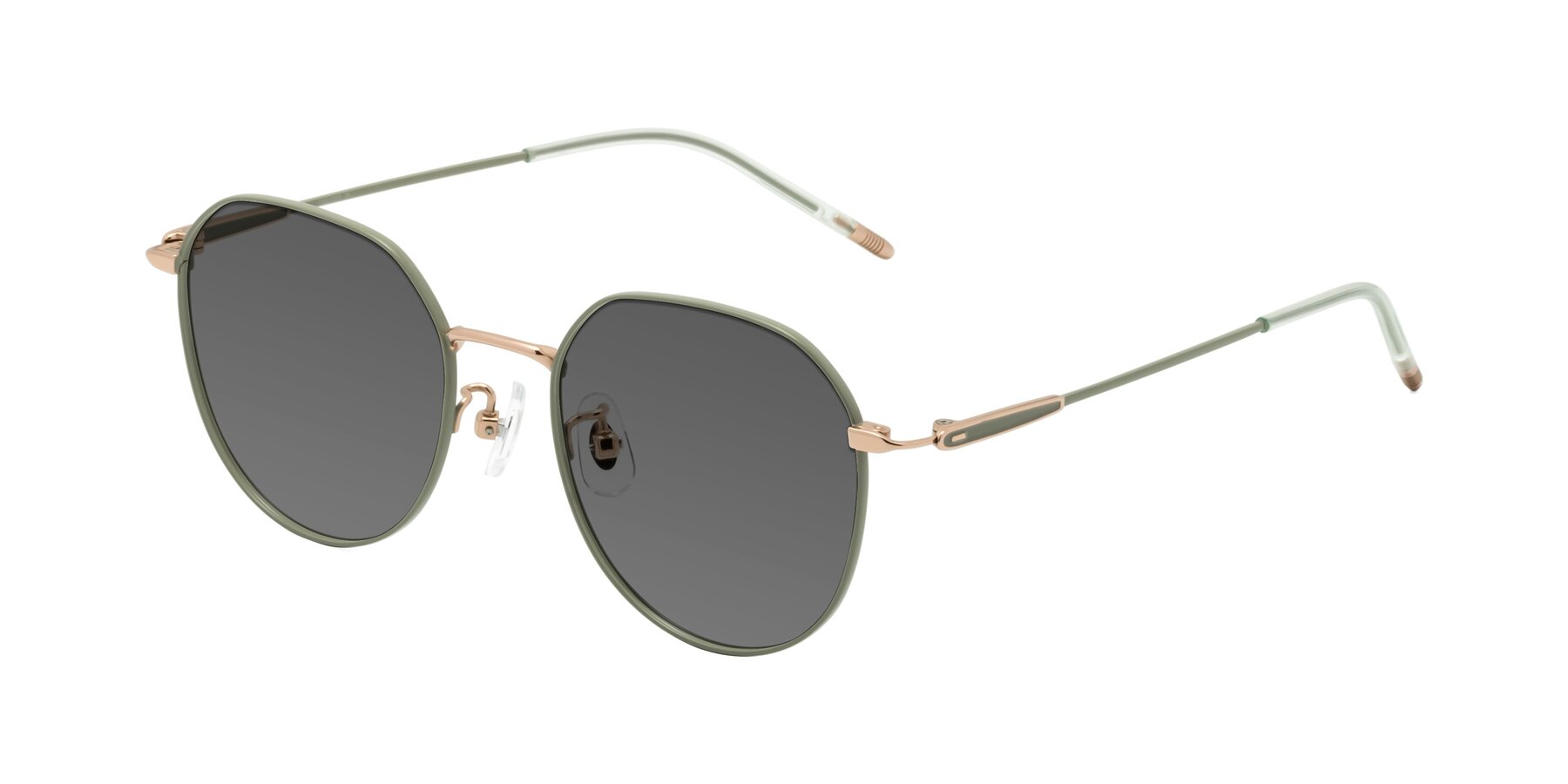 Angle of Latiff in Dusty Olive with Medium Gray Tinted Lenses