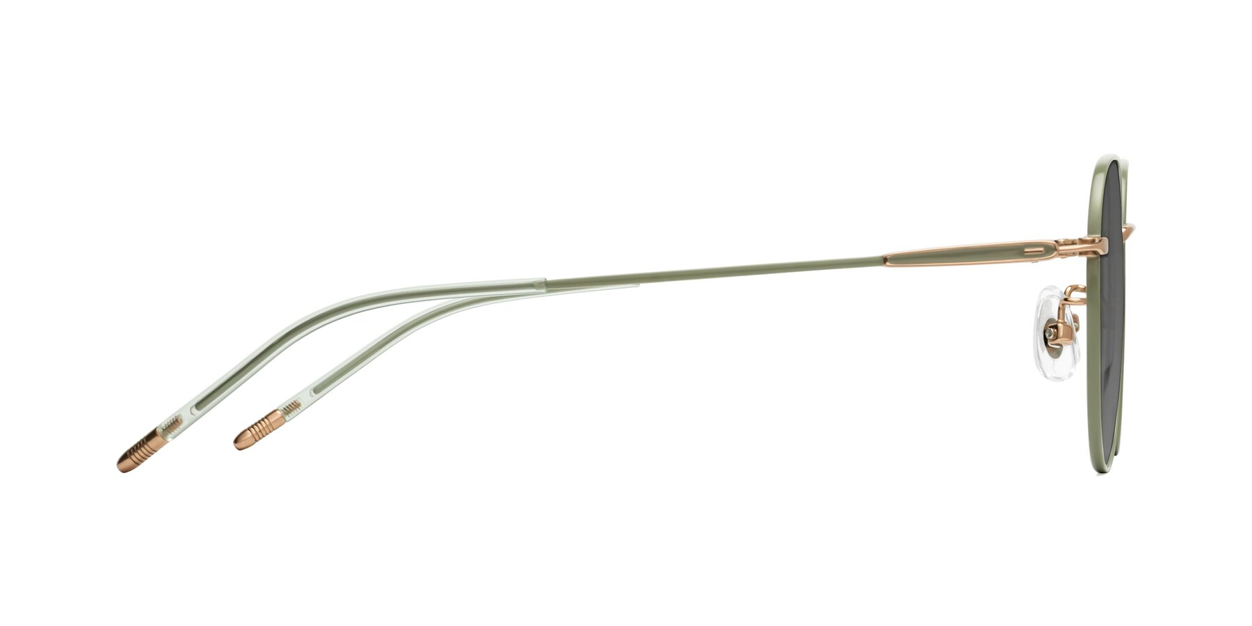 Side of Latiff in Dusty Olive with Medium Gray Tinted Lenses
