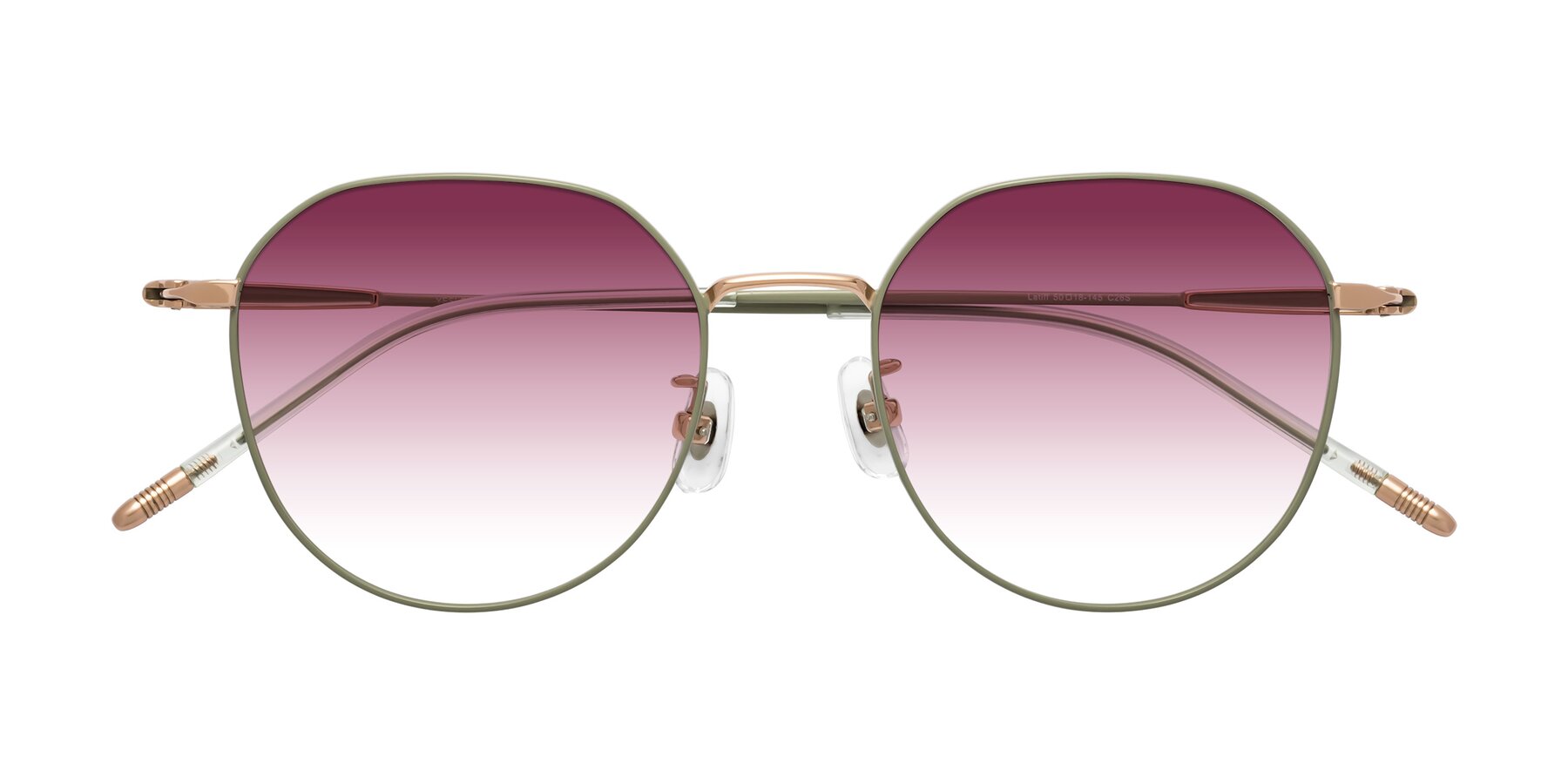 Folded Front of Latiff in Dusty Olive with Wine Gradient Lenses