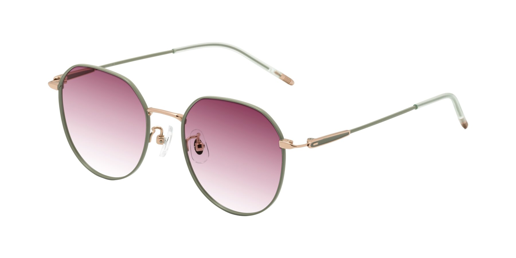 Angle of Latiff in Dusty Olive with Wine Gradient Lenses