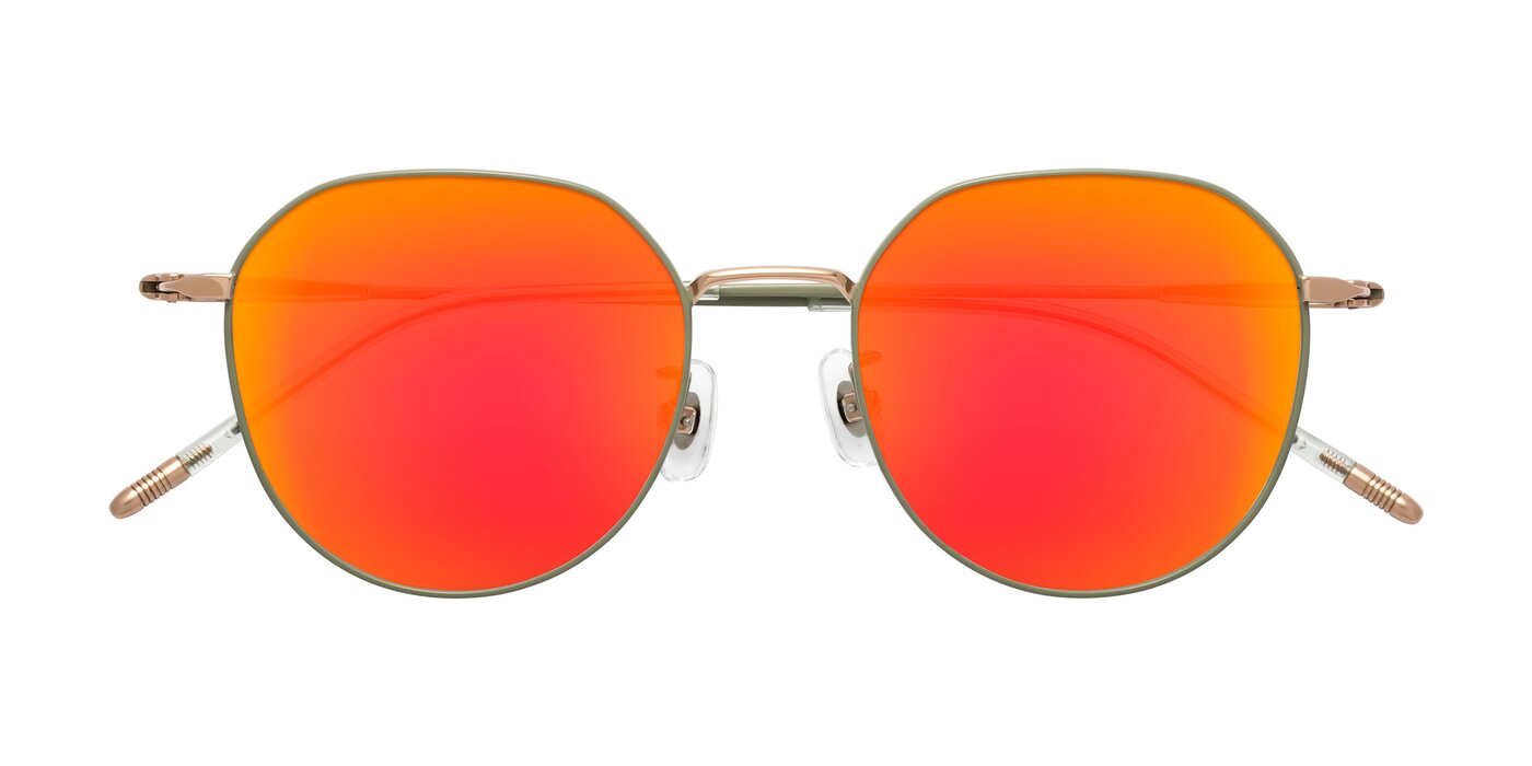 Latiff - Dusty Olive Flash Mirrored Sunglasses
