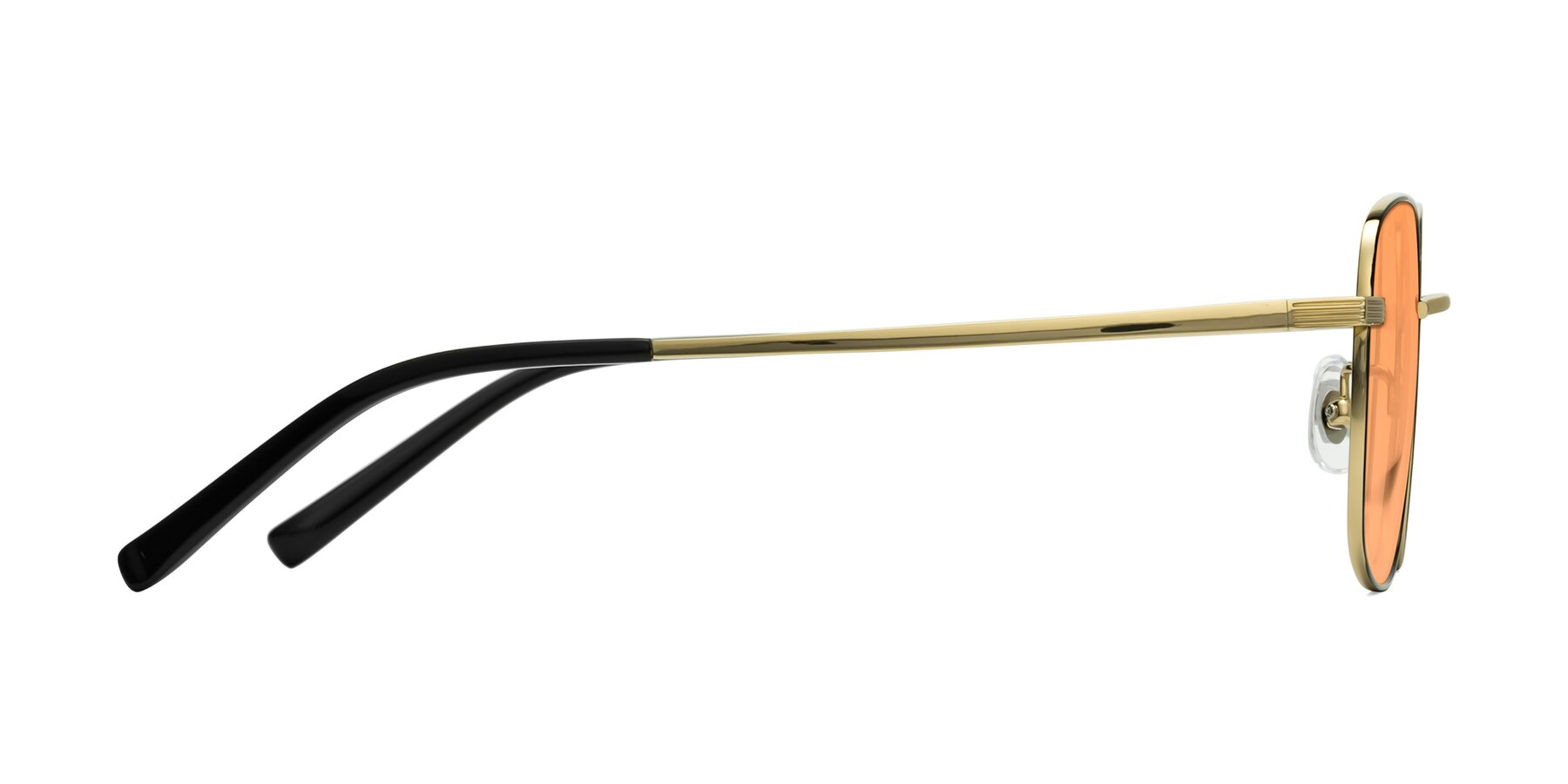 Side of Newman in Black-Gold with Medium Orange Tinted Lenses