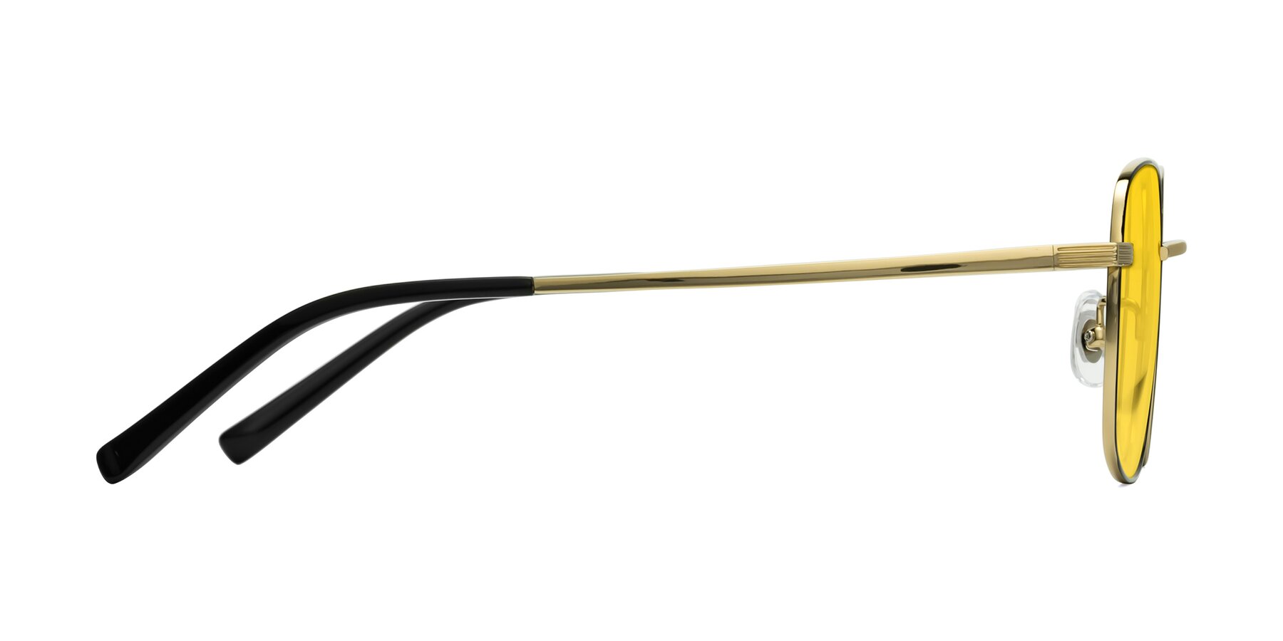 Side of Newman in Black-Gold with Yellow Tinted Lenses
