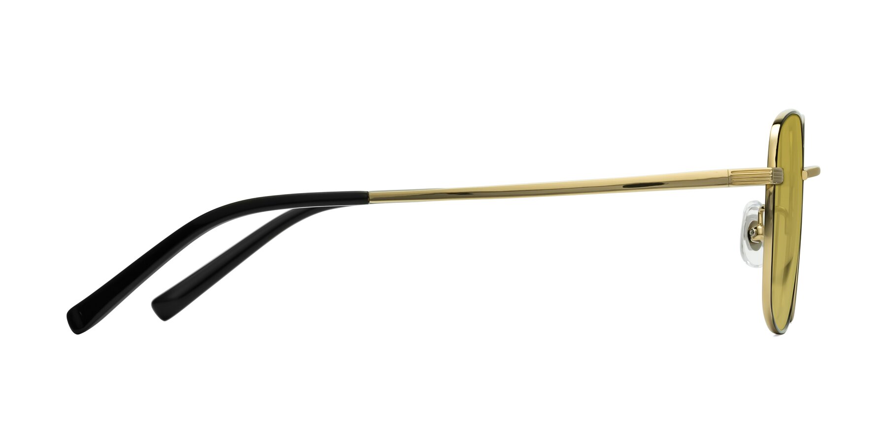 Side of Newman in Black-Gold with Champagne Tinted Lenses
