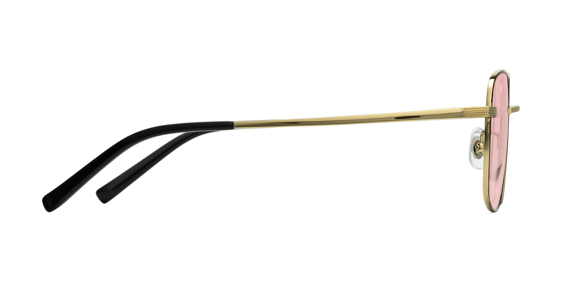 Side of Newman in Black-Gold with Light Garnet Tinted Lenses