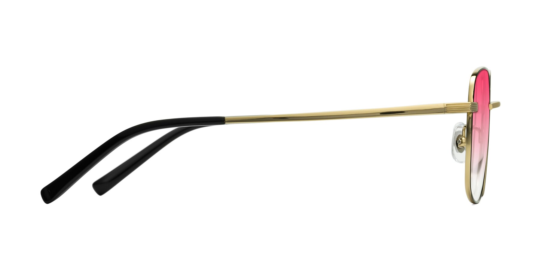 Side of Newman in Black-Gold with Pink Gradient Lenses