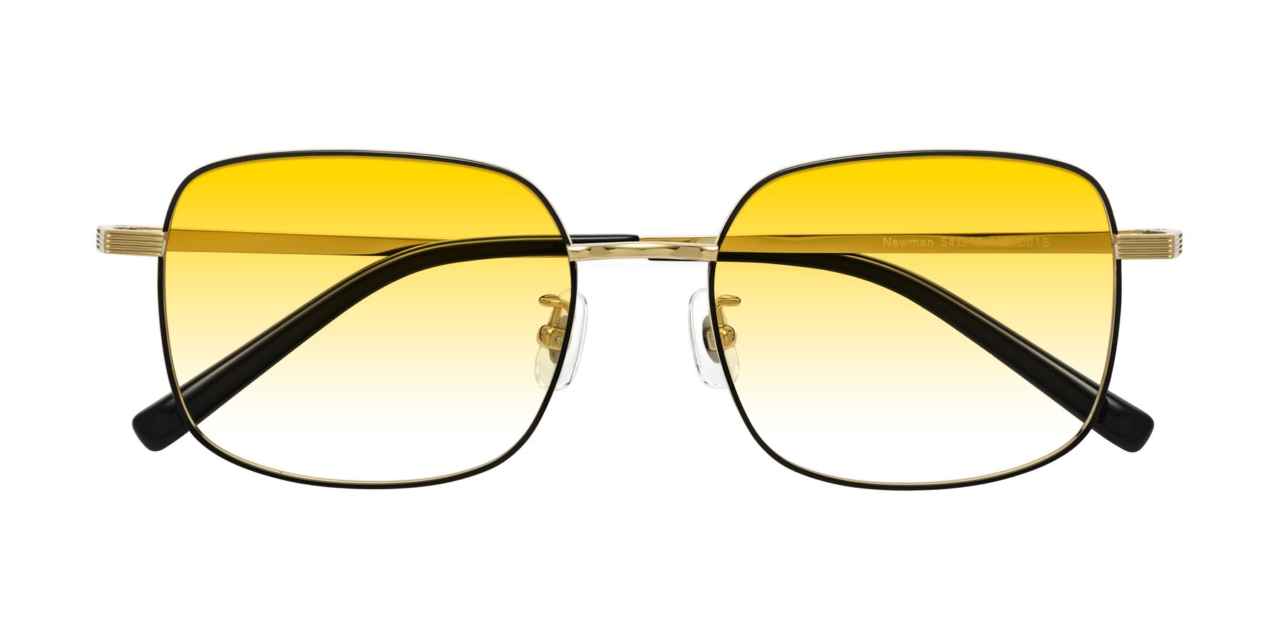 Folded Front of Newman in Black-Gold with Yellow Gradient Lenses
