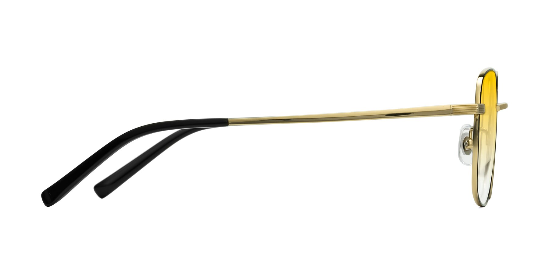 Side of Newman in Black-Gold with Yellow Gradient Lenses