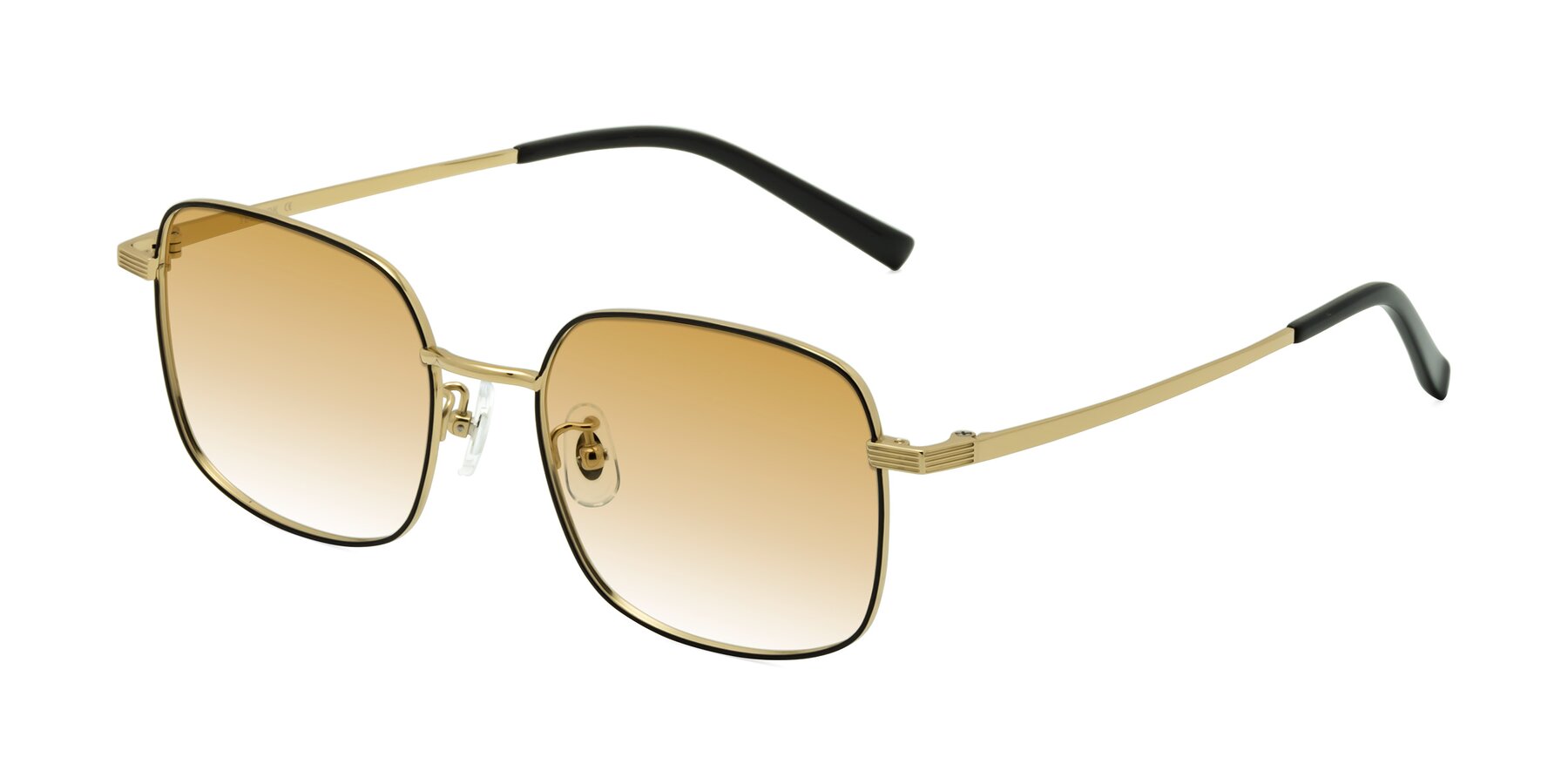 Angle of Newman in Black-Gold with Champagne Gradient Lenses