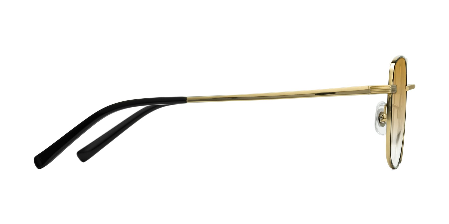 Side of Newman in Black-Gold with Champagne Gradient Lenses