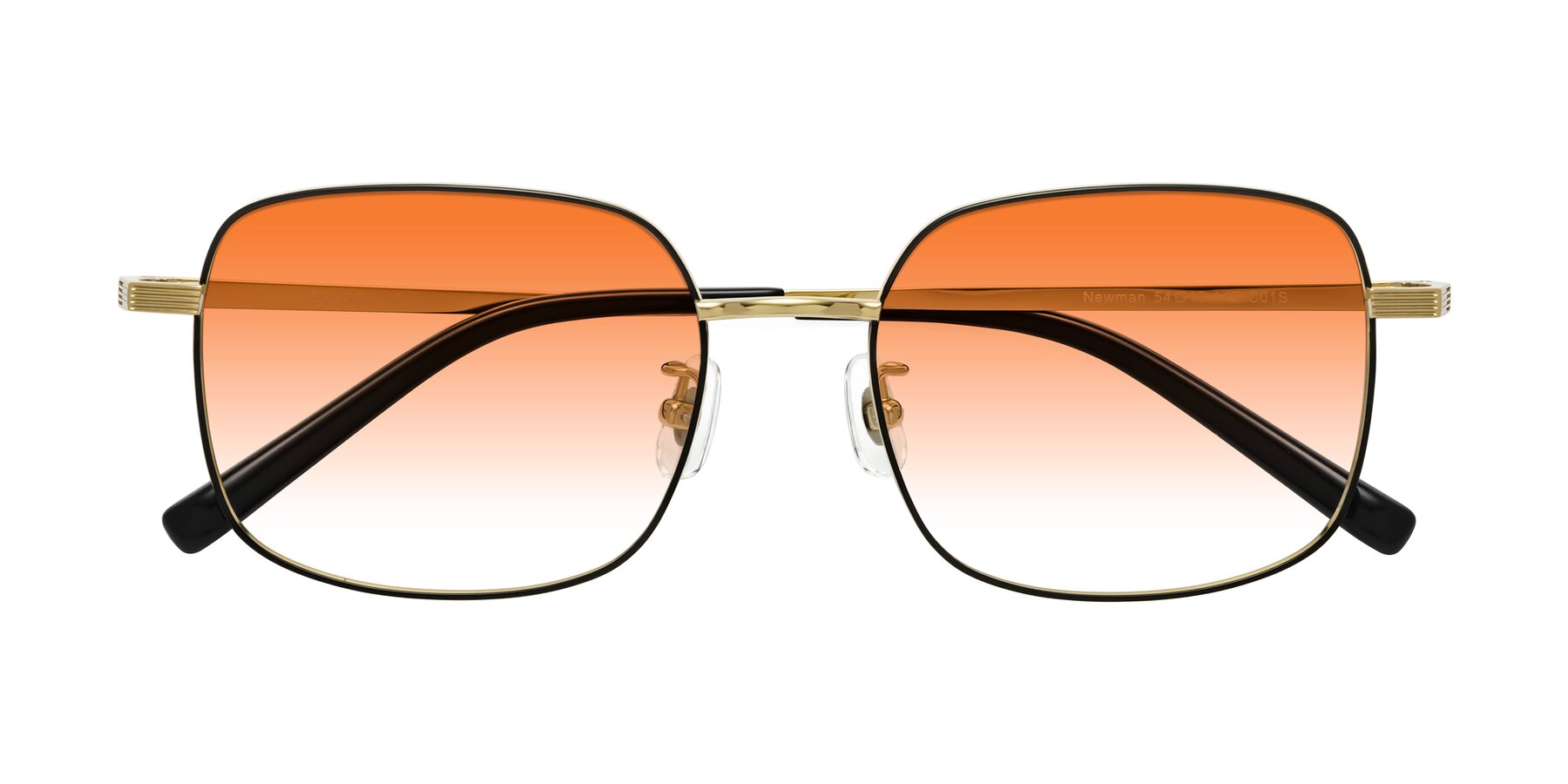 Folded Front of Newman in Black-Gold with Orange Gradient Lenses