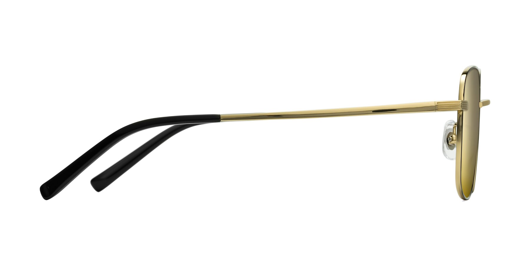 Side of Newman in Black-Gold with Gold Mirrored Lenses