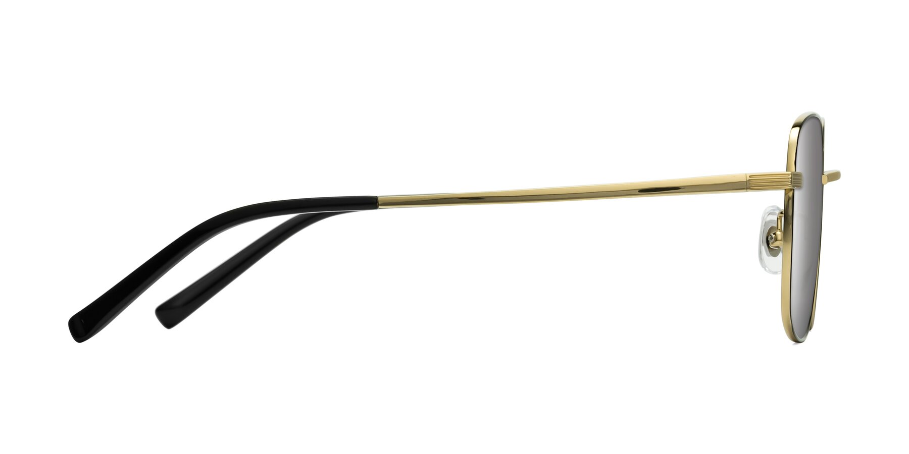 Side of Newman in Black-Gold with Silver Mirrored Lenses
