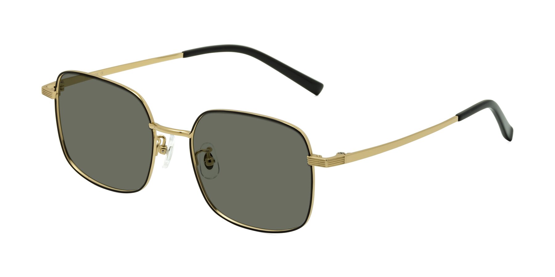 Angle of Newman in Black-Gold with Gray Polarized Lenses