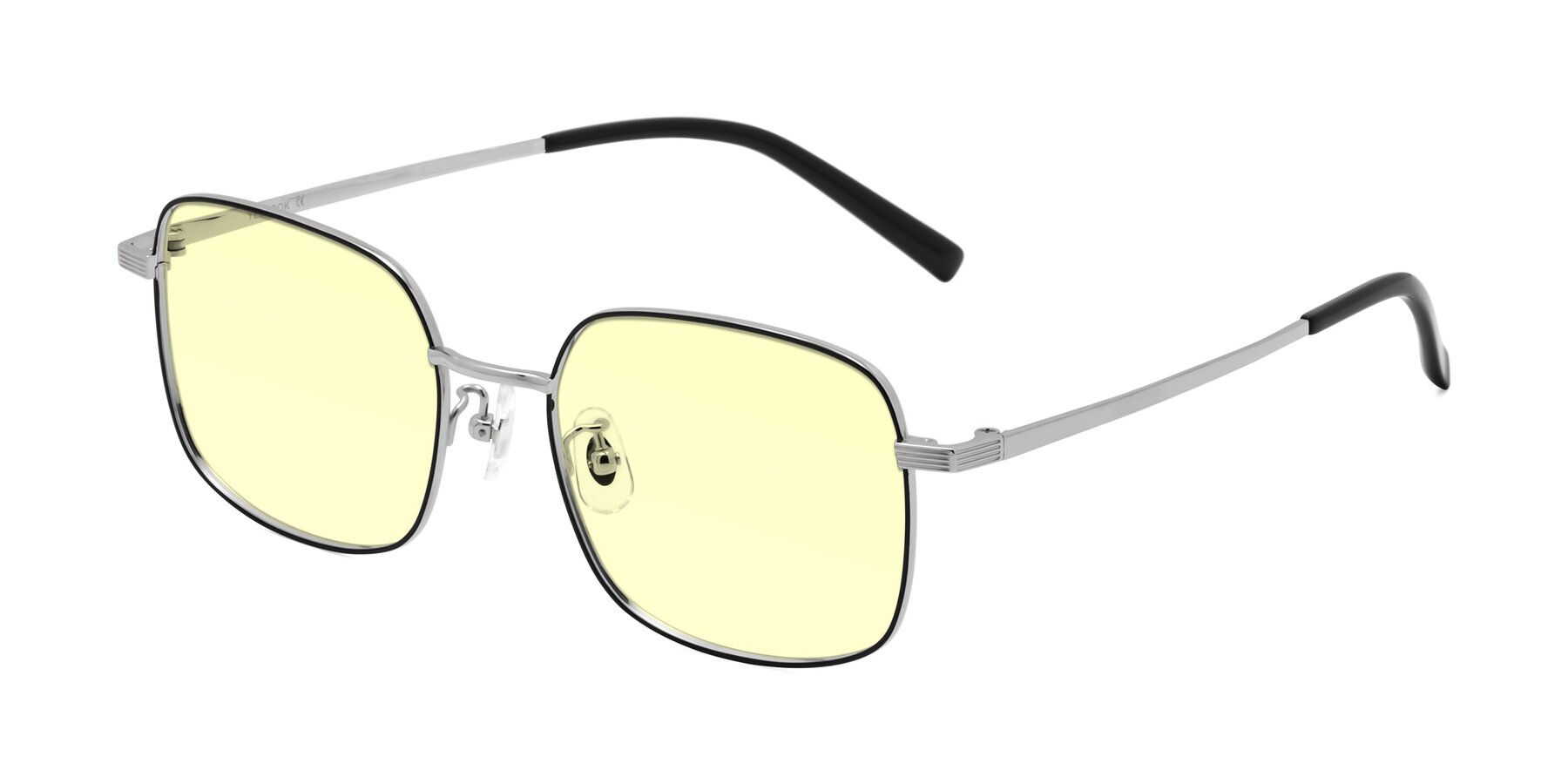 Angle of Newman in Black/Silver with Light Yellow Tinted Lenses
