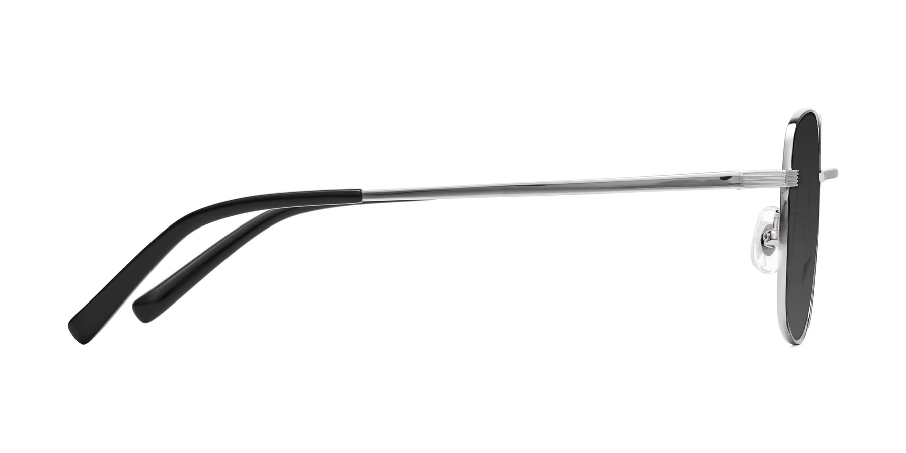 Side of Newman in Black-Silver with Gray Tinted Lenses