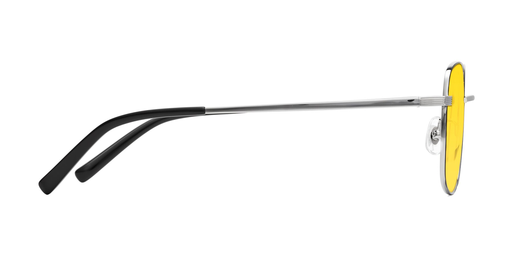 Side of Newman in Black-Silver with Yellow Tinted Lenses
