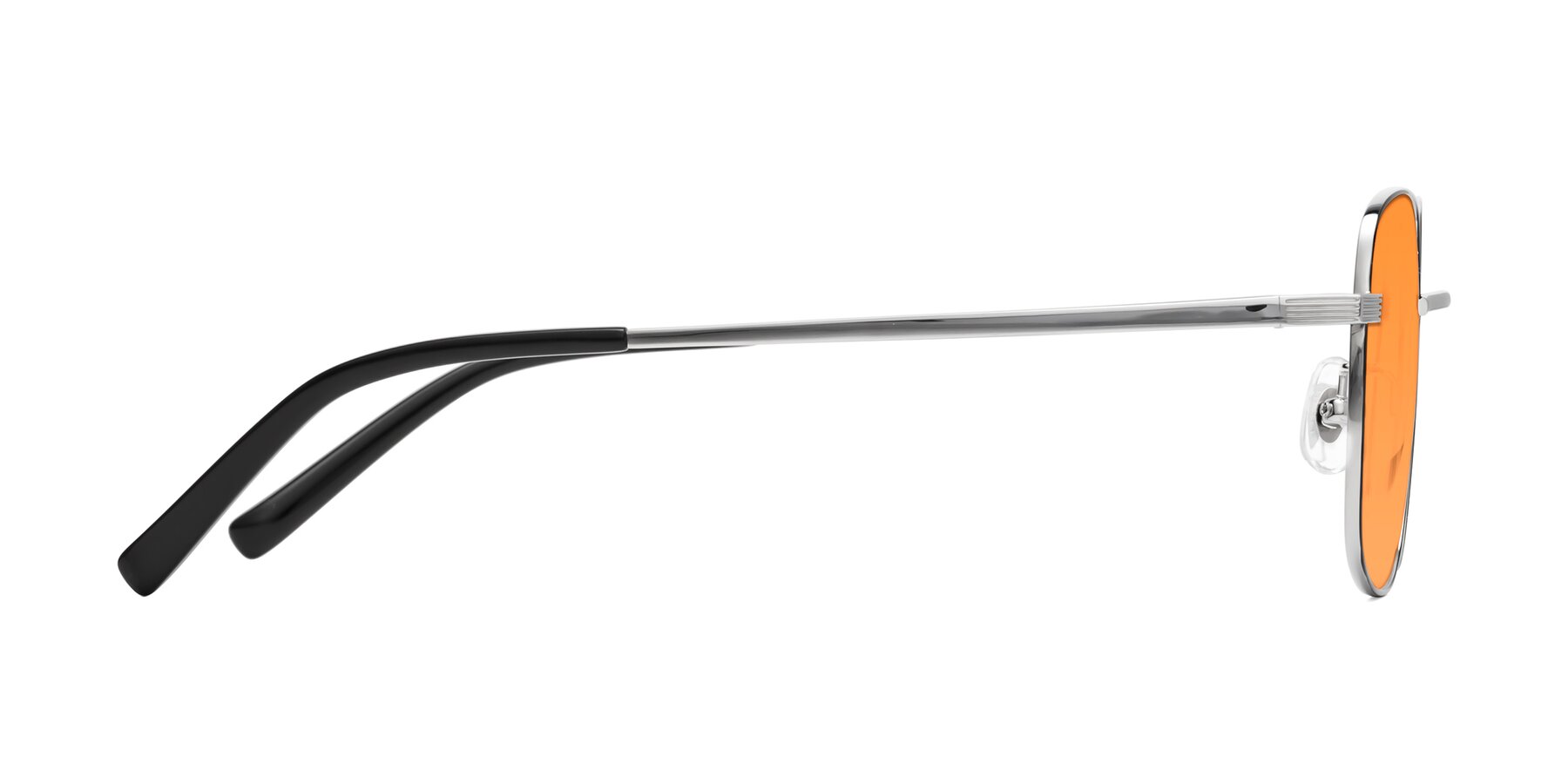 Side of Newman in Black-Silver with Orange Tinted Lenses