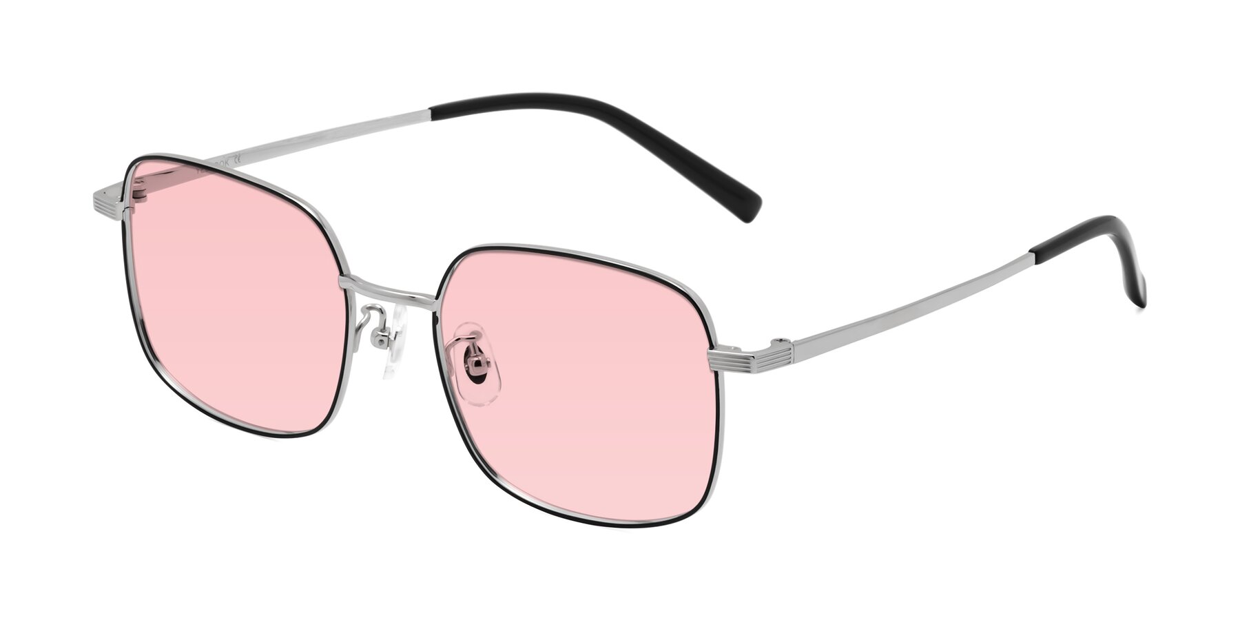 Angle of Newman in Black-Silver with Light Garnet Tinted Lenses