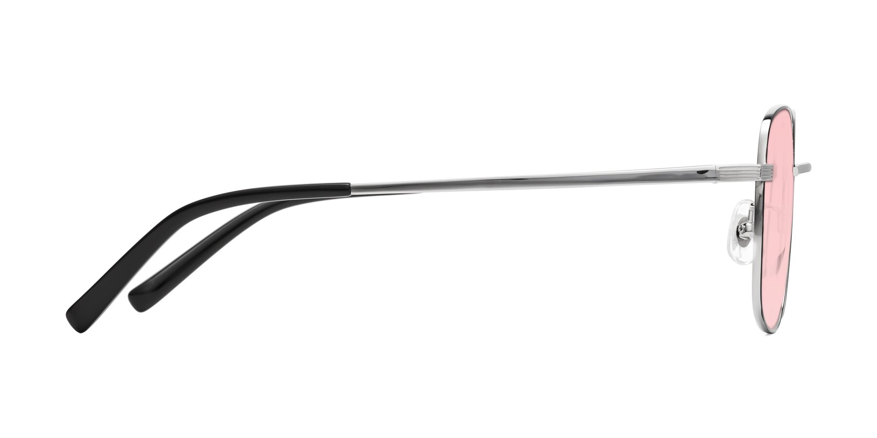 Side of Newman in Black-Silver with Light Garnet Tinted Lenses