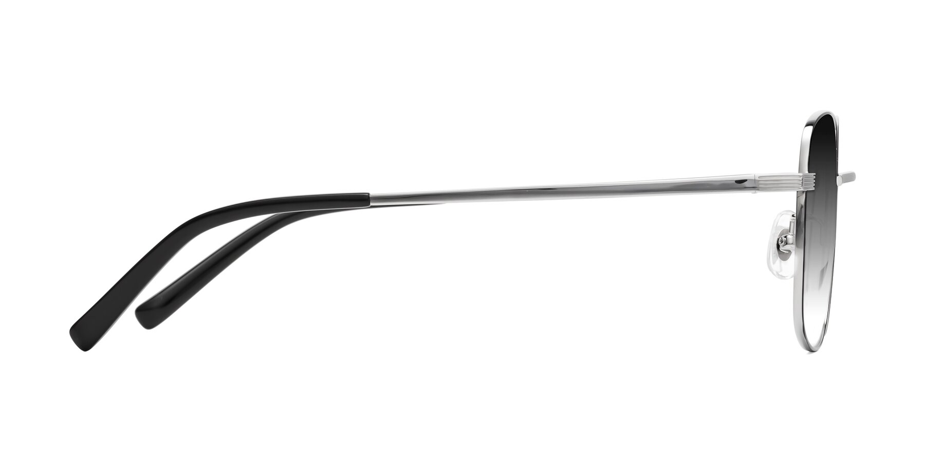 Side of Newman in Black-Silver with Gray Gradient Lenses