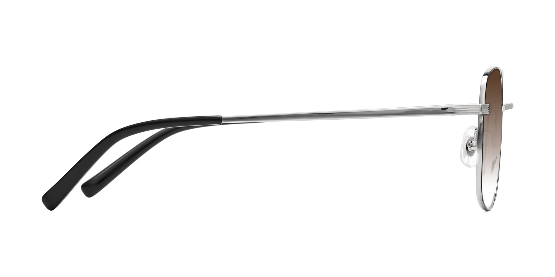 Side of Newman in Black-Silver with Brown Gradient Lenses