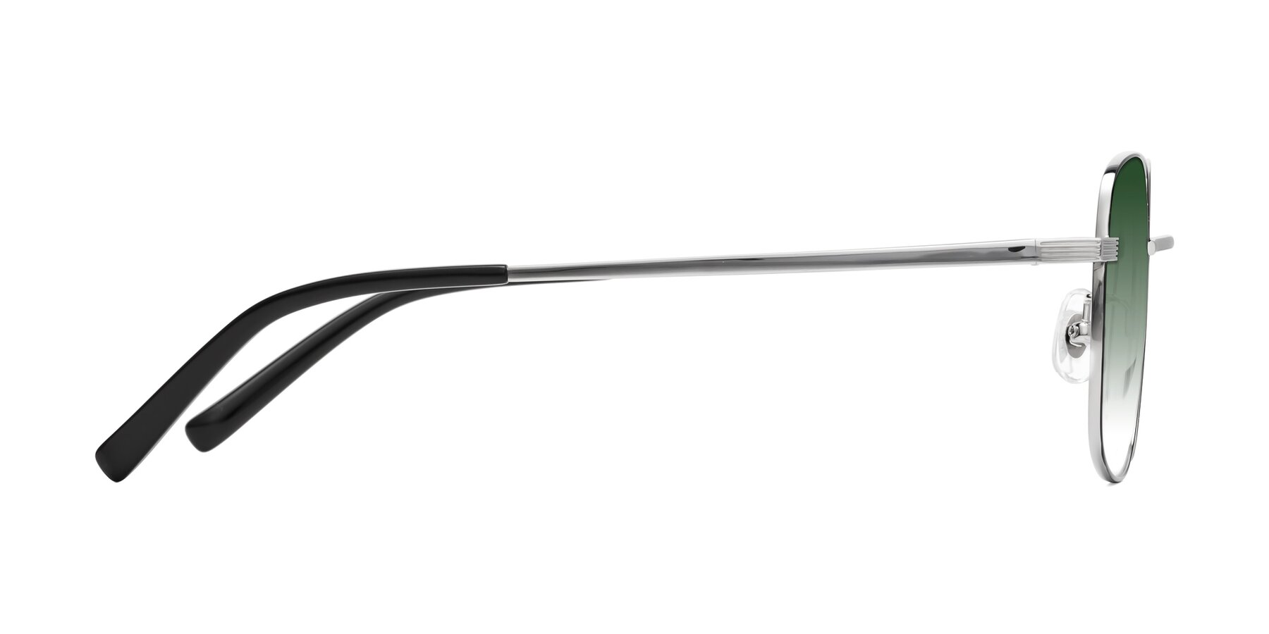 Side of Newman in Black-Silver with Green Gradient Lenses