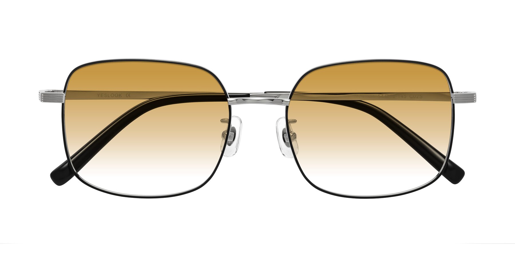 Folded Front of Newman in Black-Silver with Champagne Gradient Lenses
