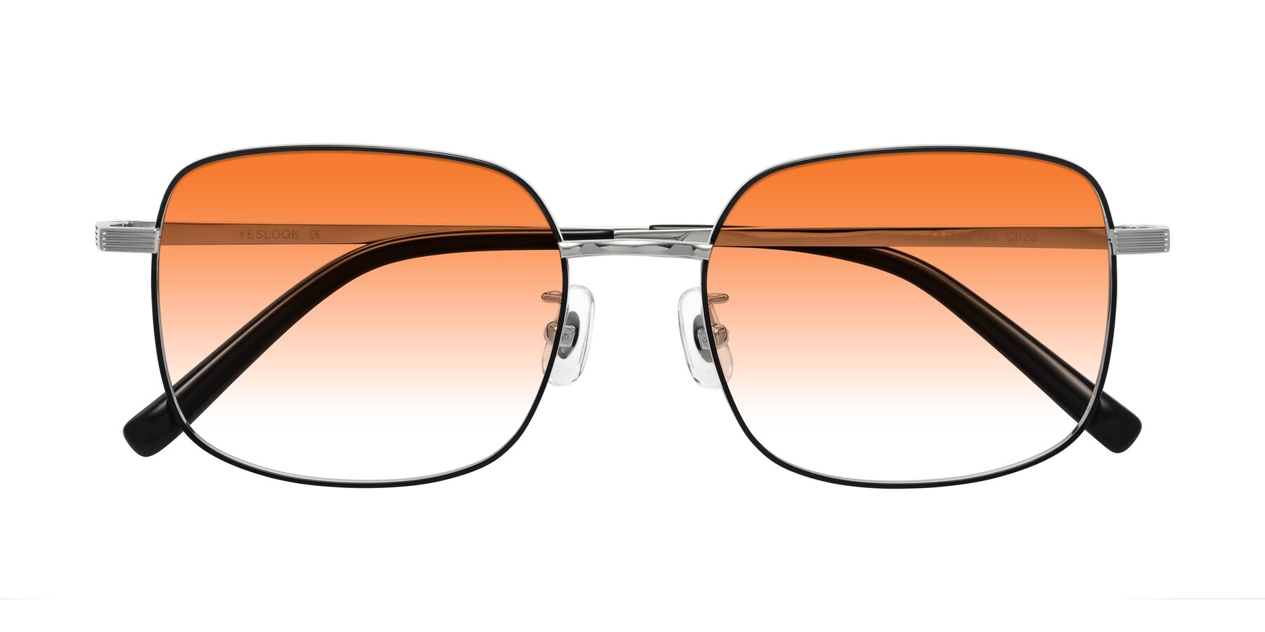 Folded Front of Newman in Black-Silver with Orange Gradient Lenses