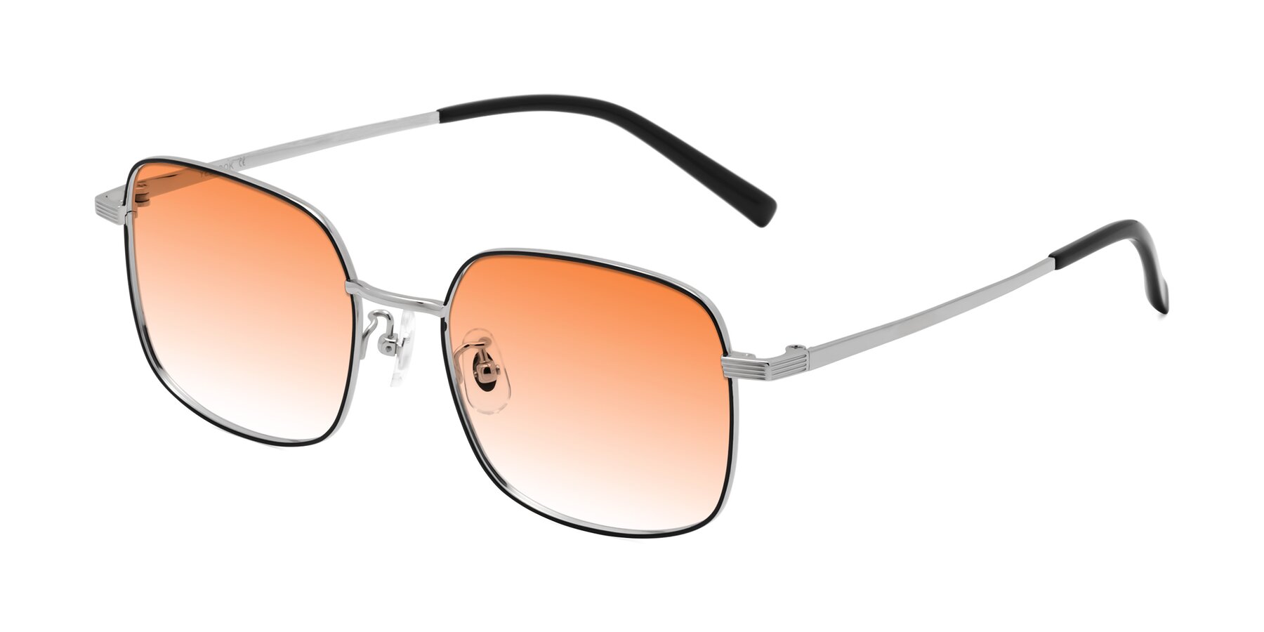 Angle of Newman in Black-Silver with Orange Gradient Lenses