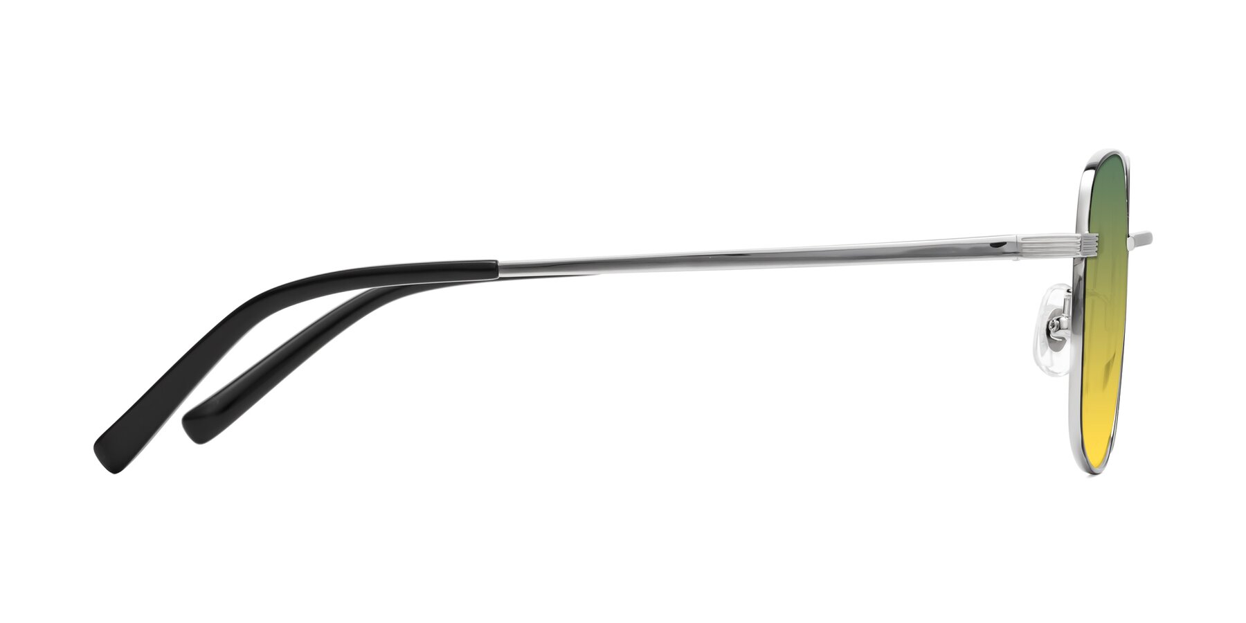 Side of Newman in Black-Silver with Green / Yellow Gradient Lenses
