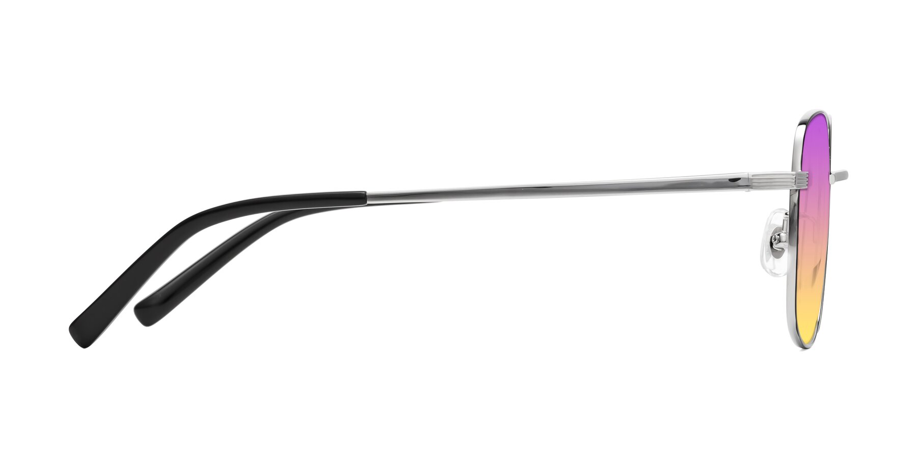 Side of Newman in Black-Silver with Purple / Yellow Gradient Lenses
