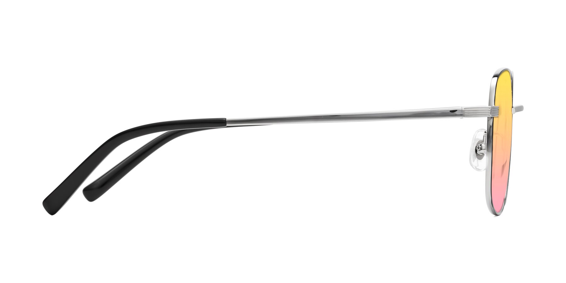 Side of Newman in Black-Silver with Yellow / Pink Gradient Lenses