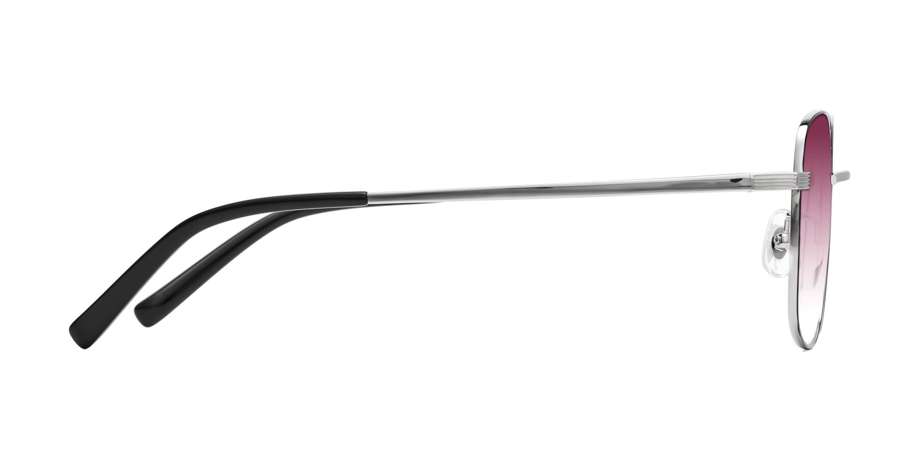 Side of Newman in Black-Silver with Wine Gradient Lenses