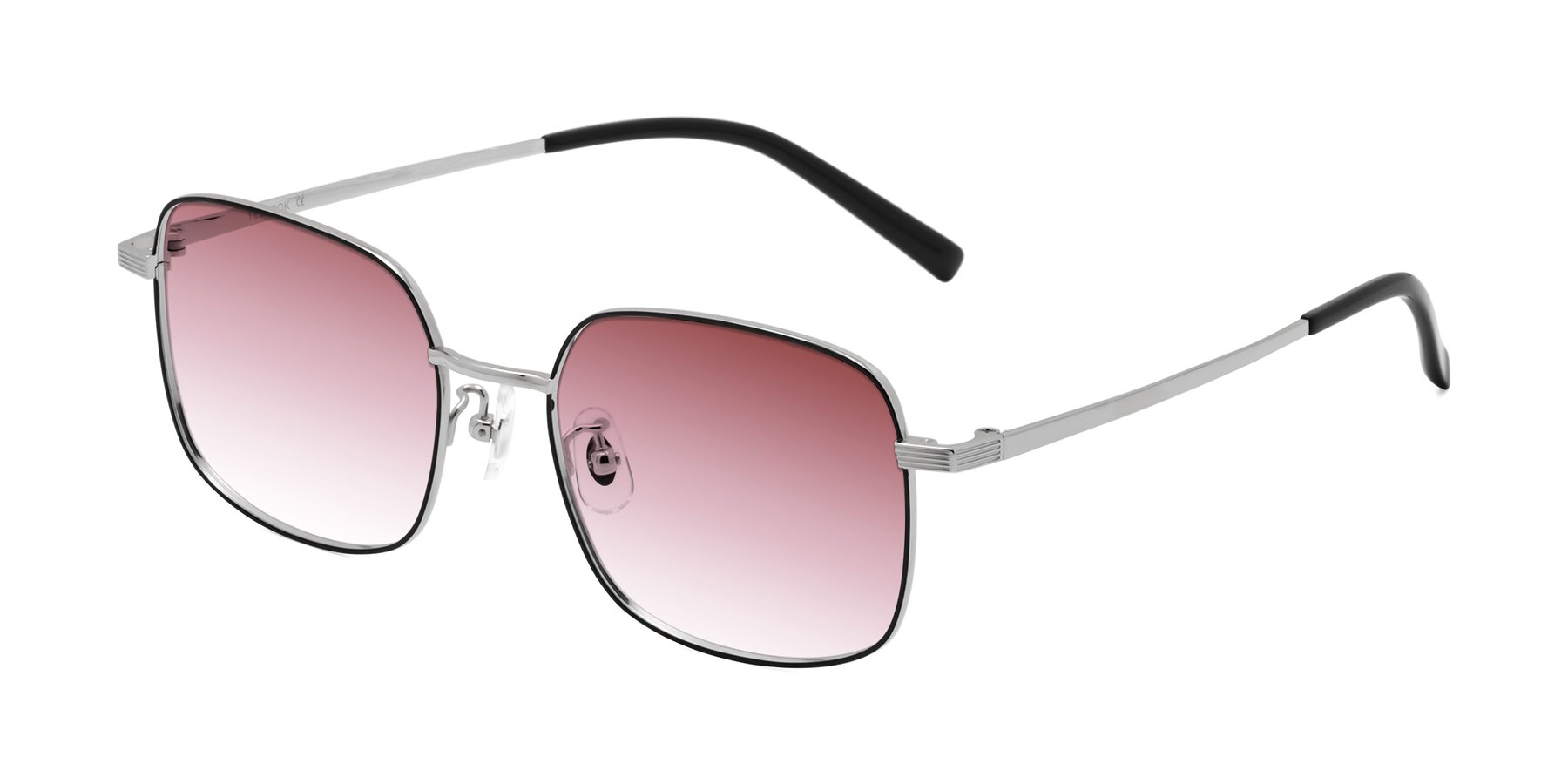 Angle of Newman in Black-Silver with Garnet Gradient Lenses