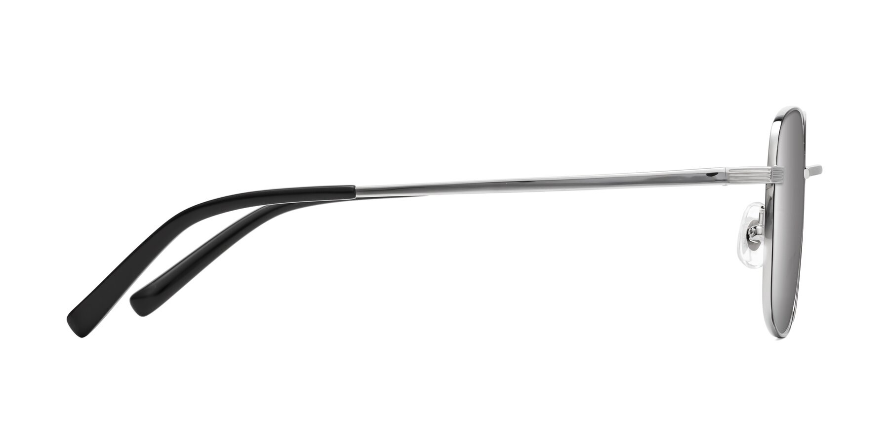 Side of Newman in Black-Silver with Silver Mirrored Lenses
