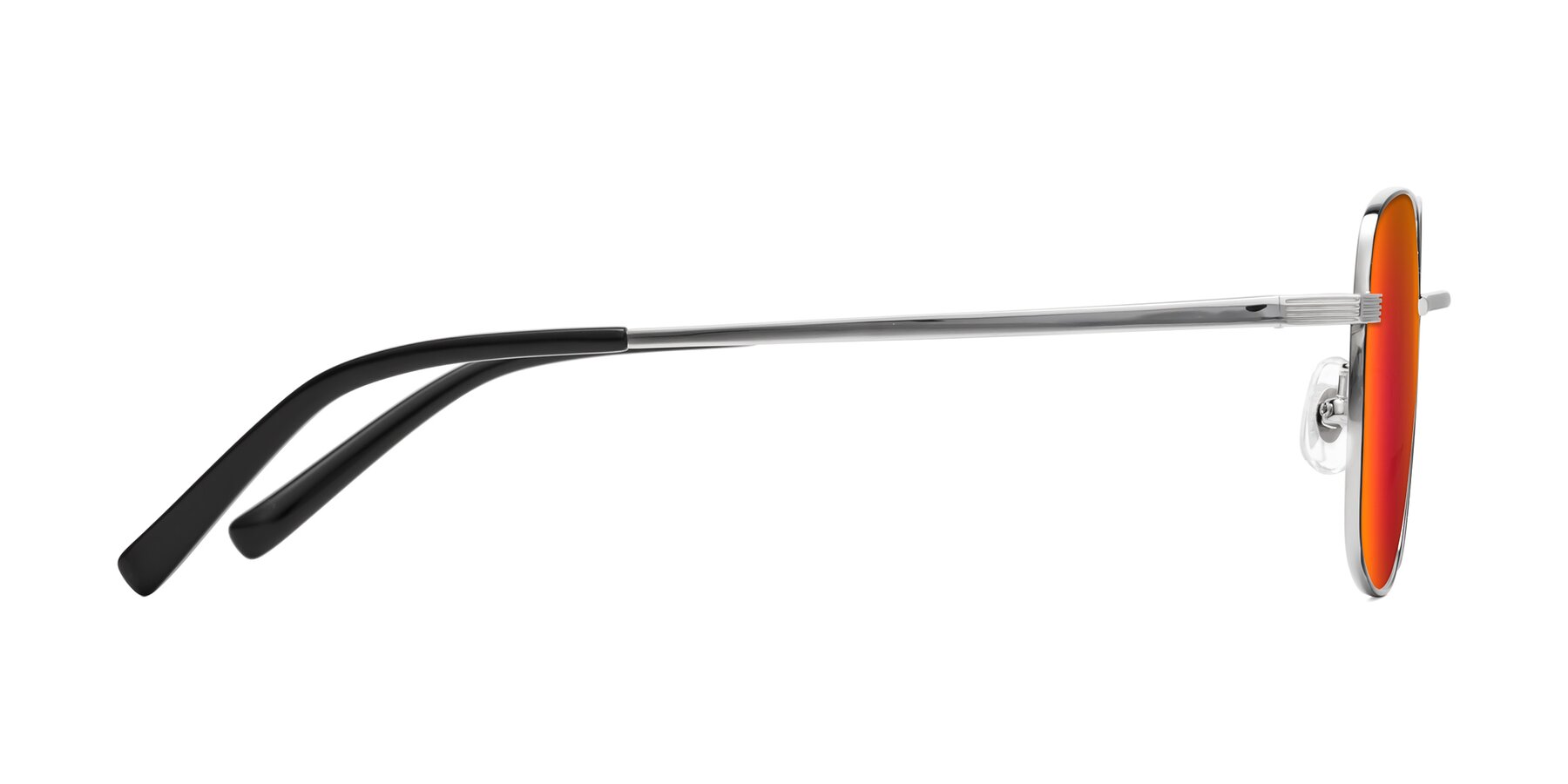 Side of Newman in Black-Silver with Red Gold Mirrored Lenses