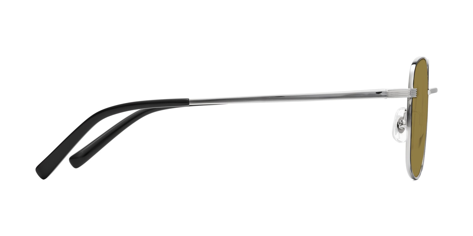 Side of Newman in Black-Silver with Brown Polarized Lenses